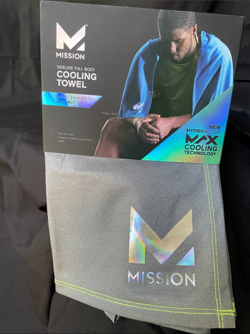 ❤️ NWT RARE FIND SIZE MISSION FULL BODY COOLING TOWEL 64” x 43.5”. UPF 50